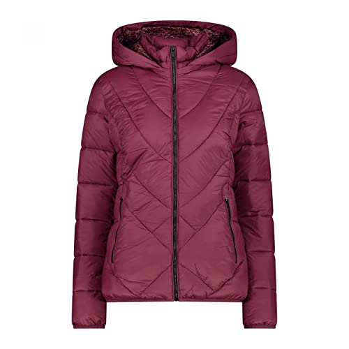 CMP W Jacket Snaps Hood Iii Rot - Daunen Wasserabweisende warme Damen Isolationsjacke, Größe 40 - Farbe Rubino von CMP