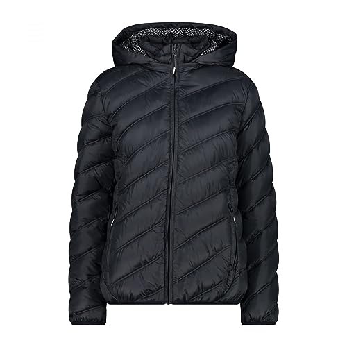 CMP W Jacket Snaps Hood Iv Grau - Daunen Wasserabweisende vielseitige Damen Isolationsjacke, Größe 42 - Farbe Antracite von CMP
