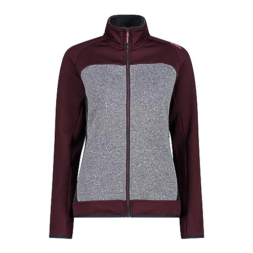 CMP W Jacket Stretch Performance Colorblock-Grau-Rot - Leichte atmungsaktive Damen Fleecejacke, Größe 40 - Farbe Burgund CMP W Jacket Stretch Performance Colorblock-Grau-Rot - Leichte atmungsaktive Damen Fleecejacke, Größe 40 - Farbe Burgund von CMP