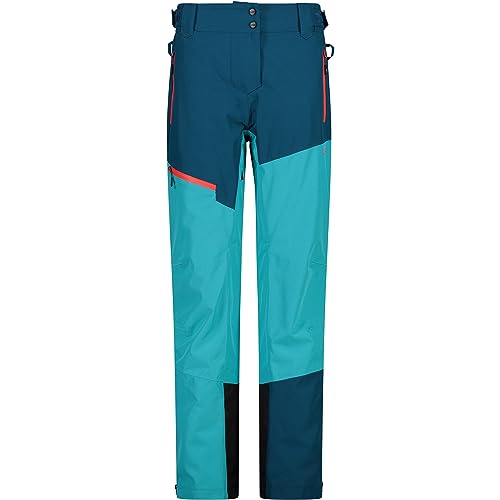 CMP W Pant Vi Colorblock-Blau - Hochwertige wasserdichte Damen Skihose, Größe 36 - Farbe Deep Lake von CMP