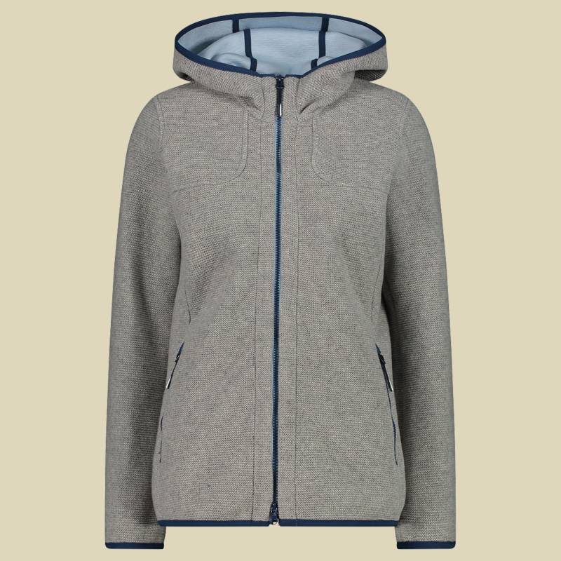 Woman Jacket Fix Hood Bonded Wooltech 32M1606 Größe 34 Farbe 40UM grigio melange-cristall blue von CMP