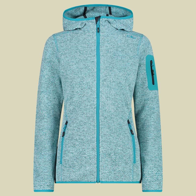 Woman Knitted Fleece Jacket Fix Hood 3H19826 Größe 34 Farbe 02 EM lagoon-bianco von CMP