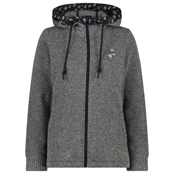 CMP - Women's Jacket Fix Hood Jacquard Knitted 35H1656 - Fleecejacke Gr 42 grau von CMP