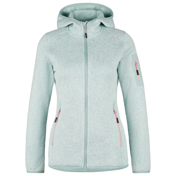 CMP - Women's Jacket Fix Hood Jacquard Knitted 3H19826 - Fleecejacke Gr 34;36;38;40;42;44;46;48;50 blau;grau;rosa;schwarz/grau;türkis von CMP