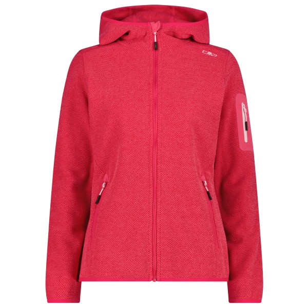 CMP - Women's Jacket Fix Hood Jacquard Knitted 3H19826 - Fleecejacke Gr 40 rot von CMP