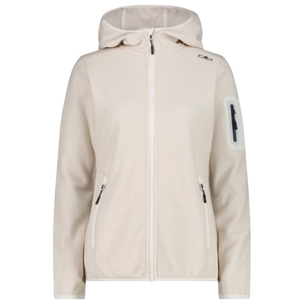 CMP - Women's Jacket Fix Hood Jacquard Knitted 3H19826 - Fleecejacke Gr 48 beige von CMP
