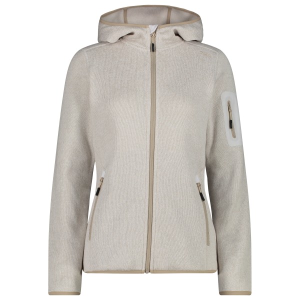 CMP - Women's Jacket Fix Hood Jacquard Knitted 3H19826 - Fleecejacke Gr 48 grau von CMP