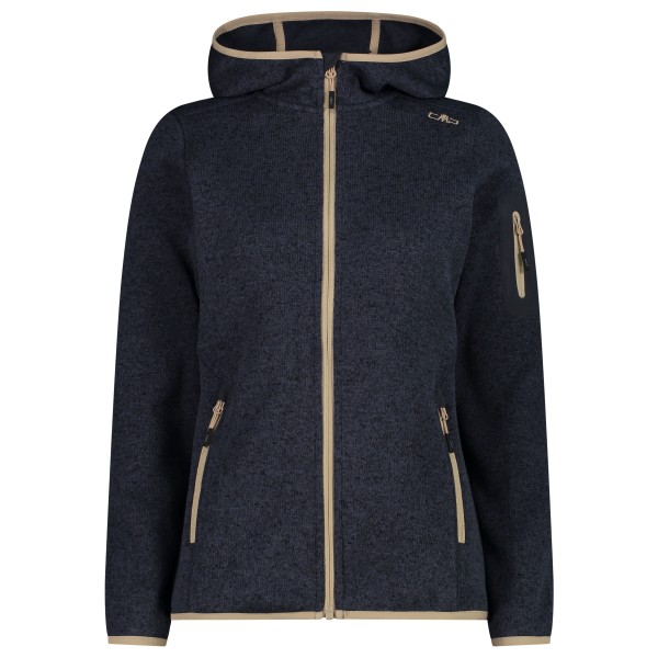 CMP - Women's Jacket Fix Hood Jacquard Knitted 3H19826 - Fleecejacke Gr 50 blau von CMP