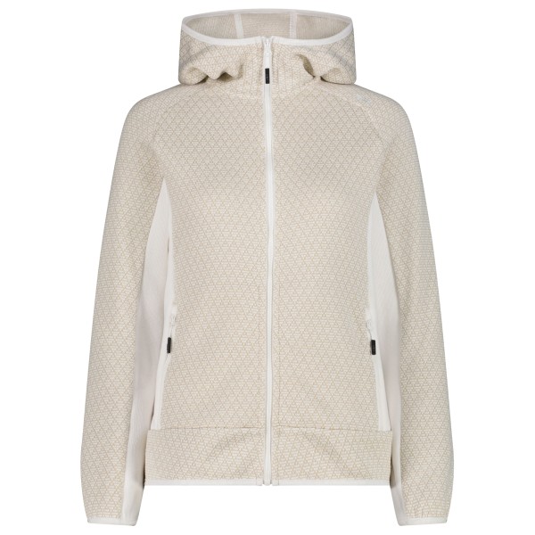 CMP - Women's Jacket Fix Hood Jacquard Knitted - Fleecejacke Gr 38 beige von CMP
