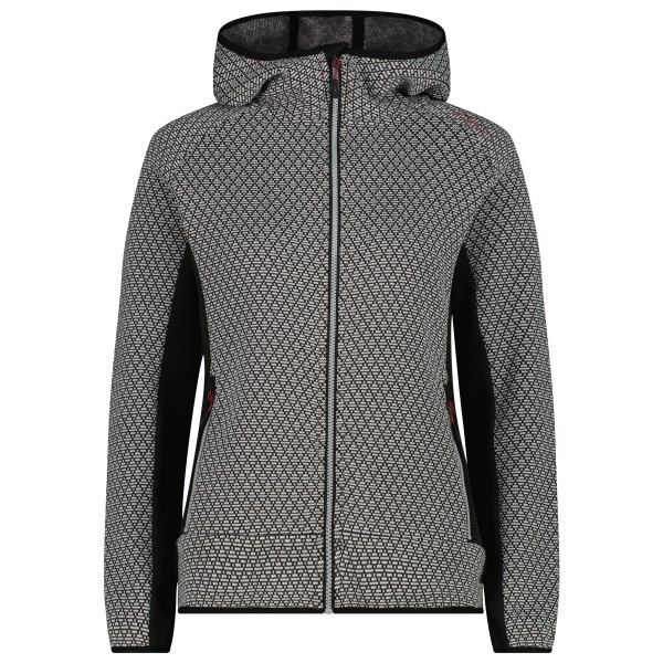 CMP - Women's Jacket Fix Hood Jacquard Knitted - Fleecejacke Gr 40 grau von CMP