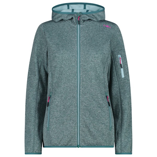 CMP - Women's Jacket Fix Hood Knitted + Mesh - Fleecejacke Gr 48 türkis von CMP