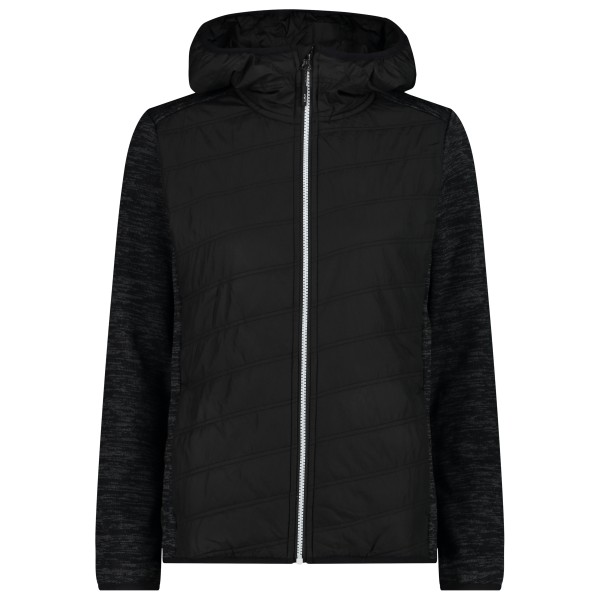 CMP - Women's Jacket Hybrid Fix Hood Poly Pongee - Fleecejacke Gr 40 schwarz von CMP