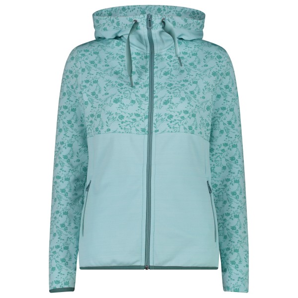 CMP - Women's Printed Stretch Jacket Fix Hood - Fleecejacke Gr 38 türkis von CMP