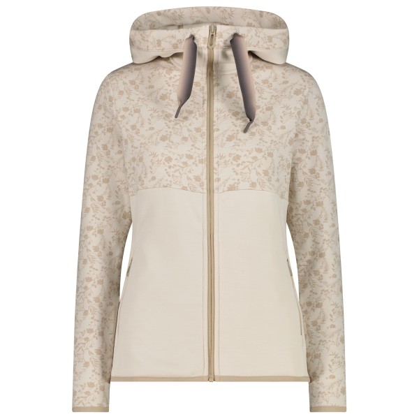 CMP - Women's Printed Stretch Jacket Fix Hood - Fleecejacke Gr 44 beige von CMP