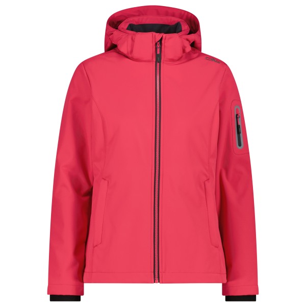 CMP - Women's Softshell Jacket Zip Hood - Softshelljacke Gr 44 rosa/rot von CMP