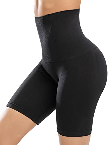 CMTOP Damen Figurenformend Miederpants Miederhose Shapewear Bauch-Weg-Effekt Formt Sofort Body Shaper mit Bein Hohe Taille Unterwäsche Atmungsaktive Nahtlose(Schwarz,L) von CMTOP