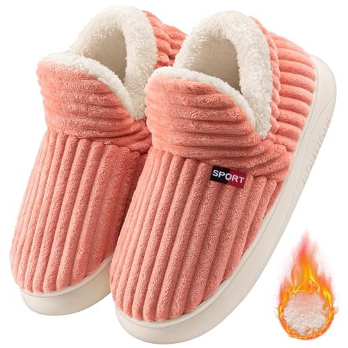 CMTOP Hausschuhe Damen Winter Antirutsch Hausschuhe Herren Wärme Wolke Hüttenschuhe Geschlossen Leicht Bequem Pantoffeln Winter Wärme Kuschel Hausschuhe(Rosa,40/41 EU) von CMTOP