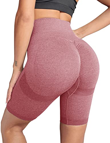 CMTOP Kurze Sporthose Damen Leggings Hohe Taille Push Up Yoga Shorts Fitness Training Laufshorts Yogahose(2-Hell-Pink,M) von CMTOP