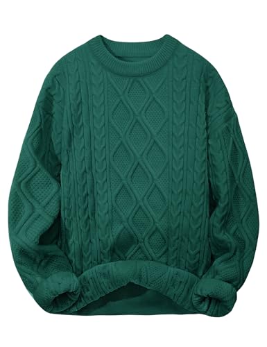 CMTOP Pullover Damen Winter Langarm Strickpullover Warm Lässige Winterpullover Rundhals Oversize Grobstrick Pulli Elegante Weich Bequem Jumper Sweater Lose Tops von CMTOP