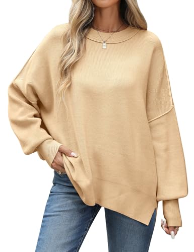 CMTOP Pullover Damen Winter Oversize Rundhals Langarm Loose Strickpullover Warm Lässig Winterpullover Strick Pulli Sweatshirt Herbst CMTOP Pullover Damen Winter Oversize Rundhals Langarm Loose Strickpullover Warm Lässig Winterpullover Strick Pulli Sweatshirt Herbst von CMTOP