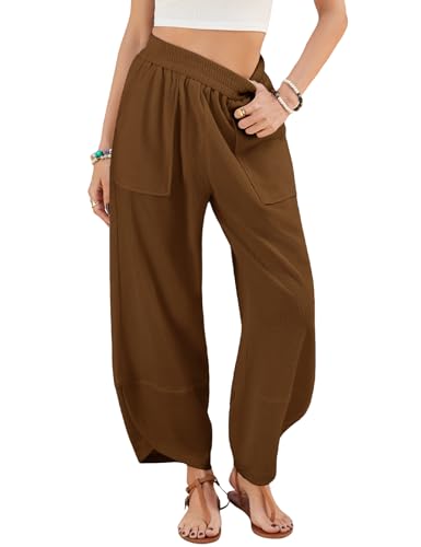 CMTOP Sommerhose Damen Leicht Baggy 7/8 Freizeithose Gemütlich Gaze Lässige Leichtgewicht Damenhosen mit Taschen Passform Gerade Elastische Taille Chinohose CMTOP Sommerhose Damen Leicht Baggy 7/8 Freizeithose Gemütlich Gaze Lässige Leichtgewicht Damenhosen mit Taschen Passform Gerade Elastische Taille Chinohose von CMTOP