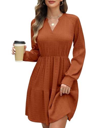 CMTOP Strickkleid Damen Herbst Elegant Kleider Langarm V-Ausschnitt Pulloverkleid Herbstkleid Gestrickt Freizeitkleider Elastische Hohe Taille Tunika A Linien Kleid mit Taschen CMTOP Strickkleid Damen Herbst Elegant Kleider Langarm V-Ausschnitt Pulloverkleid Herbstkleid Gestrickt Freizeitkleider Elastische Hohe Taille Tunika A Linien Kleid mit Taschen von CMTOP