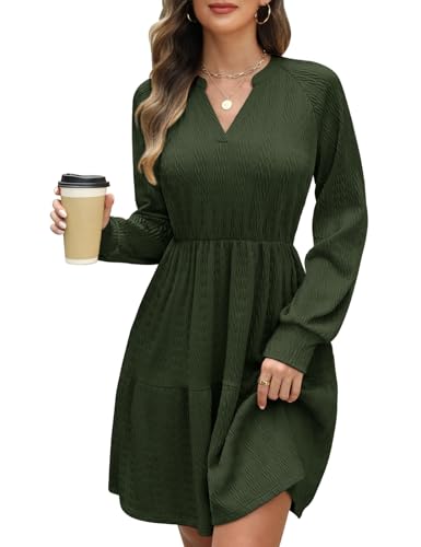 CMTOP Strickkleid Damen Herbst Elegant Kleider Langarm V-Ausschnitt Pulloverkleid Herbstkleid Gestrickt Freizeitkleider Elastische Hohe Taille Tunika A Linien Kleid mit Taschen CMTOP Strickkleid Damen Herbst Elegant Kleider Langarm V-Ausschnitt Pulloverkleid Herbstkleid Gestrickt Freizeitkleider Elastische Hohe Taille Tunika A Linien Kleid mit Taschen von CMTOP