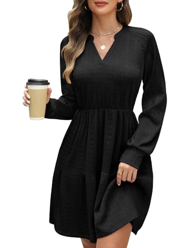 CMTOP Strickkleid Damen Herbst Elegant Kleider Langarm V-Ausschnitt Pulloverkleid Herbstkleid Gestrickt Freizeitkleider Elastische Hohe Taille Tunika A Linien Kleid mit Taschen CMTOP Strickkleid Damen Herbst Elegant Kleider Langarm V-Ausschnitt Pulloverkleid Herbstkleid Gestrickt Freizeitkleider Elastische Hohe Taille Tunika A Linien Kleid mit Taschen von CMTOP
