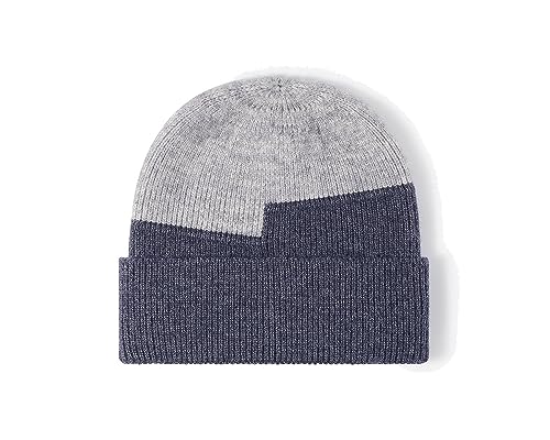 CMUNDLJQ Groß Winter Beanie Mütze,Warme Strickmütze Laufmützen Wintermütze Winter Mütze Weiche Cuffed Plain Hat für Herren und Damen, 63CM Kopfumfang (Grau) von CMUNDLJQ