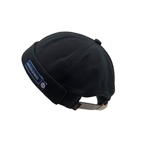 Evetin Summer Atmungsaktiv Schiffermütze Baseball Cap Unisex Dockercap Seemannsmütze Hafenmütze Bikermütze Watch Kappe Beanie Hut 014 (Schwarz) von CMUNDLJQ