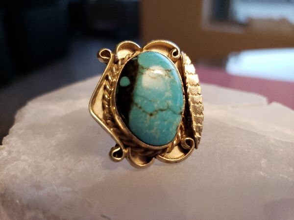 Türkis Ring Mit Silberfassung - 411 von CMVintageJewelry