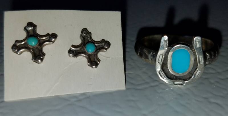 Türkis Und Silber Ring Ohrringe Set - 142 Türkis Und Silber Ring Ohrringe Set - 142 von CMVintageJewelry