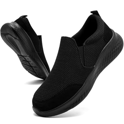 CMZSMM Sneaker Herren Loafer Slip in Schuhe Turnschuhe Sportschuhe Laufschuhe Hallenschuhe Mokassins Bootsschuhe Walking Atmungsaktiv Joggingschuhe Freizeitschuhe schwarz 39 EU von CMZSMM