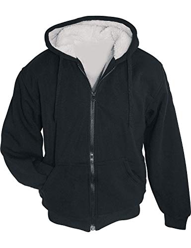 CN Outdoor Sweater Sweatjacke mit Sherpa-Futter und Kapuze Unisex Schwarz (XXL) von CN Outdoor
