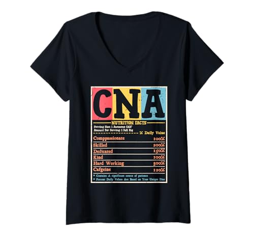 Damen CNA Nutrition Facts Compassion Skilled T-Shirt mit V-Ausschnitt Damen CNA Nutrition Facts Compassion Skilled T-Shirt mit V-Ausschnitt von CNA Caregiving Compassion Dedication