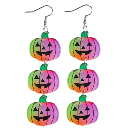1 Paar Halloween -Ohrringe 4x1 glitzernder Acrylkürbis Halloween -Ohrringe für Frauen für Party Holiday Accessoires von CNAFGBGG