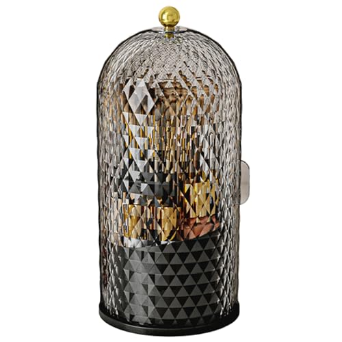 1PC Make -up -Bürstenhalter mit klarem Deckel, 360 ° rotierender Make -up -Bürstenorganisator mit Fach, staubsicherem Schreibtisch Organizer für Vanity Desktop Badezimmerarbeitsplatte. von CNAFGBGG