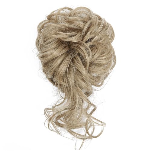 1pc Curly Bun Haarteil Synthetische Faser Blonde Messy Bun Hair Clip natürlicher Aussehen Hochsteckfrisur Claw Clip für Frauen gefälschte Scunchies Pferdeschwanzverlängerungen. von CNAFGBGG