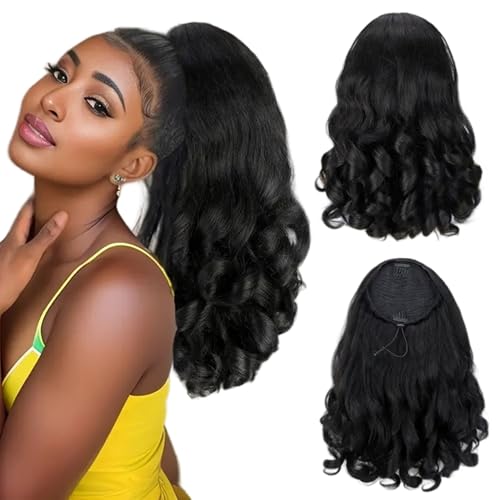 1pc Curly Draw String Pferdeschwanz 16 kurze natürliche Pferdeschwanzclip auf Haarverlängerung für Frauen Hochtemperatur Seide Atmungsfreie weiche Pferdeschwanzhaarstücke von CNAFGBGG