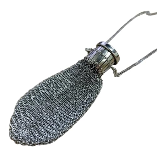 1pc Vintage Coin -Geldbörse, doppelte Mesh Metall -Geldbörse mit dehnbarer Öffnung, englische Münzhalter der 1920er Jahre mit Langer Kette von CNAFGBGG