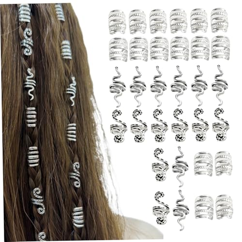 40pcs Haarmanschetten, Dreadlocks Haarschmuck für Frauen -Zöpfe, Mode Haarmanschetten für Zöpfe, Legierungshaarclips für Dreadlocks Perlen Haare Ringe Flechten Haardekorationen. von CNAFGBGG