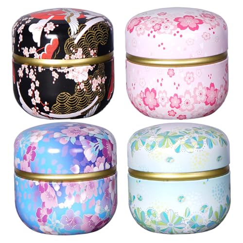 4PCS -Staubpulverbehälter, exquisite elegante kleine Staubpulverglas mit Deckel für Frauen zu Hause oder Reisen. von CNAFGBGG