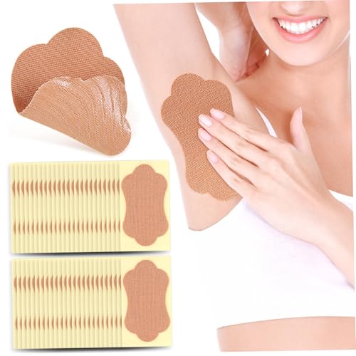 50pcs Achselhöhlen-Schweißpads, 3, 8 x 2 Zoll unsichtbarer selbstklebender Unterarmschweißpads, Einweg-Achselhöhlen-Antiperant-Aufkleber für Frauen. von CNAFGBGG