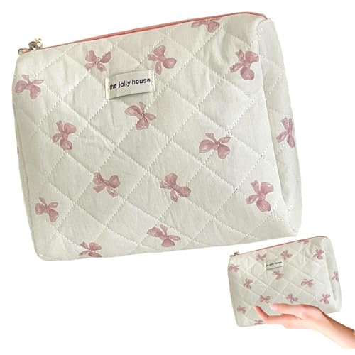 Bogen Make -up -Tasche, große Kapazitätsbeutel, tragbare süße Make -up -Tasche, Reißverschluss niedliche Kosmetikbeutel für Frauen Mädchen reisen Bogen Make -up -Tasche, große Kapazitätsbeutel, tragbare süße Make -up -Tasche, Reißverschluss niedliche Kosmetikbeutel für Frauen Mädchen reisen von CNAFGBGG
