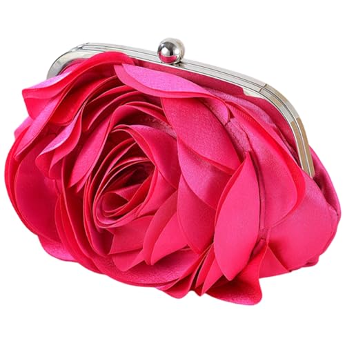 CNAFGBGG 1pc Flower -Geldbörse elegant ausgefallene Rosy -Frauenabendhandtaschen mit Schlossverschluss und abnehmbarer Kettenmode -Blumenhandtaschen für Abendparty, Dating. von CNAFGBGG