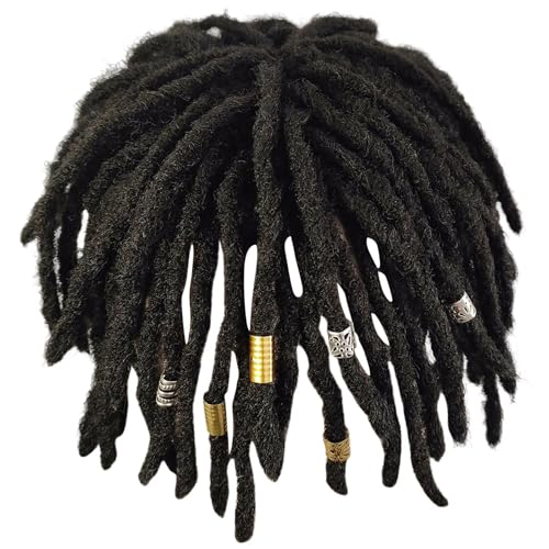 Dreadlock Perücken kurzer Curly für schwarze Männer geflochtene Perücken Hip-Hop Sporty Kostüm Ersatz Dreadlock für Männer Cosplay Performance Party Gesangszubehör. von CNAFGBGG