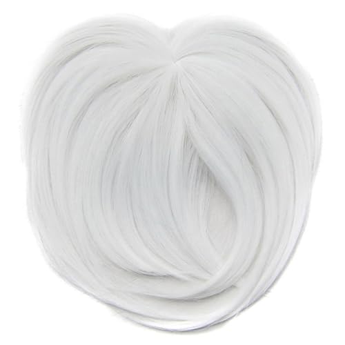 Haartopper, weiße Haaropper für Frauen mit dünnem Haar synthetischer Faser Haare, Clip in Extensions kurze natürliche Haaropper mit Pony for Women von CNAFGBGG
