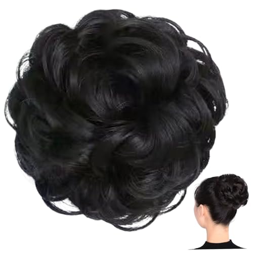 Messy Bun Haart Stück natürliche schwarze schwarze wellige lockartige Brötchen Haarstücke für Frauen leicht zu verwendende Erweiterungen für Frauen Mädchen Pferdeschwanzverlängerung Vorräte. von CNAFGBGG