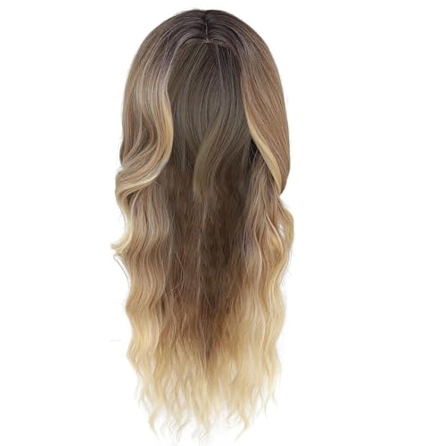 Perücken für Frauen 24 in langer welliger Perücke mit Highlights mittlerer Teilsynthetischer Perücke lockiger Haar -Haar -Haar -Hitzebestellungssynthetikperücken für Dating, täglicher Gebrauch, von CNAFGBGG