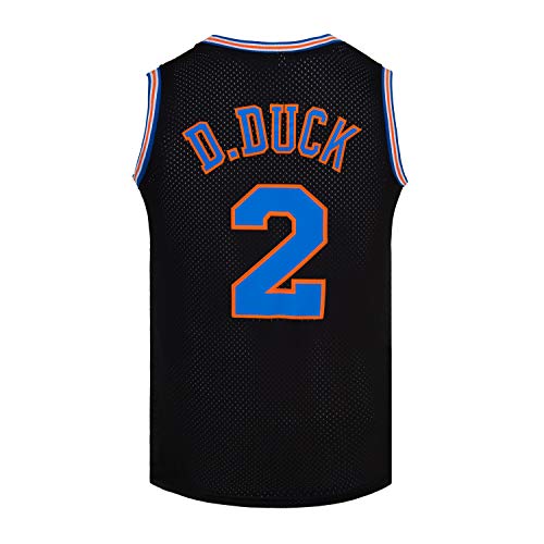 CNALLAR Herren Basketball Trikot #2 D Duck 90er Moive Space Shirts, Schwarz, Klein von CNALLAR